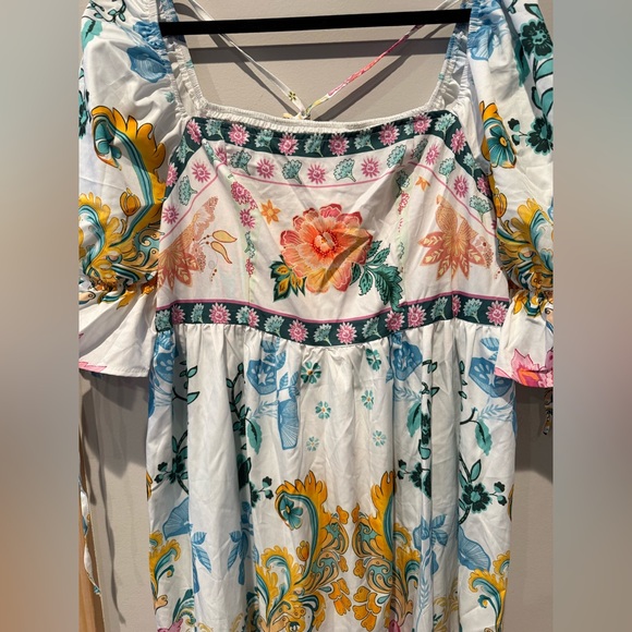 SHEIN White Floral Maxi Dress with Pink & Blue Accents - Picture 4 of 8
